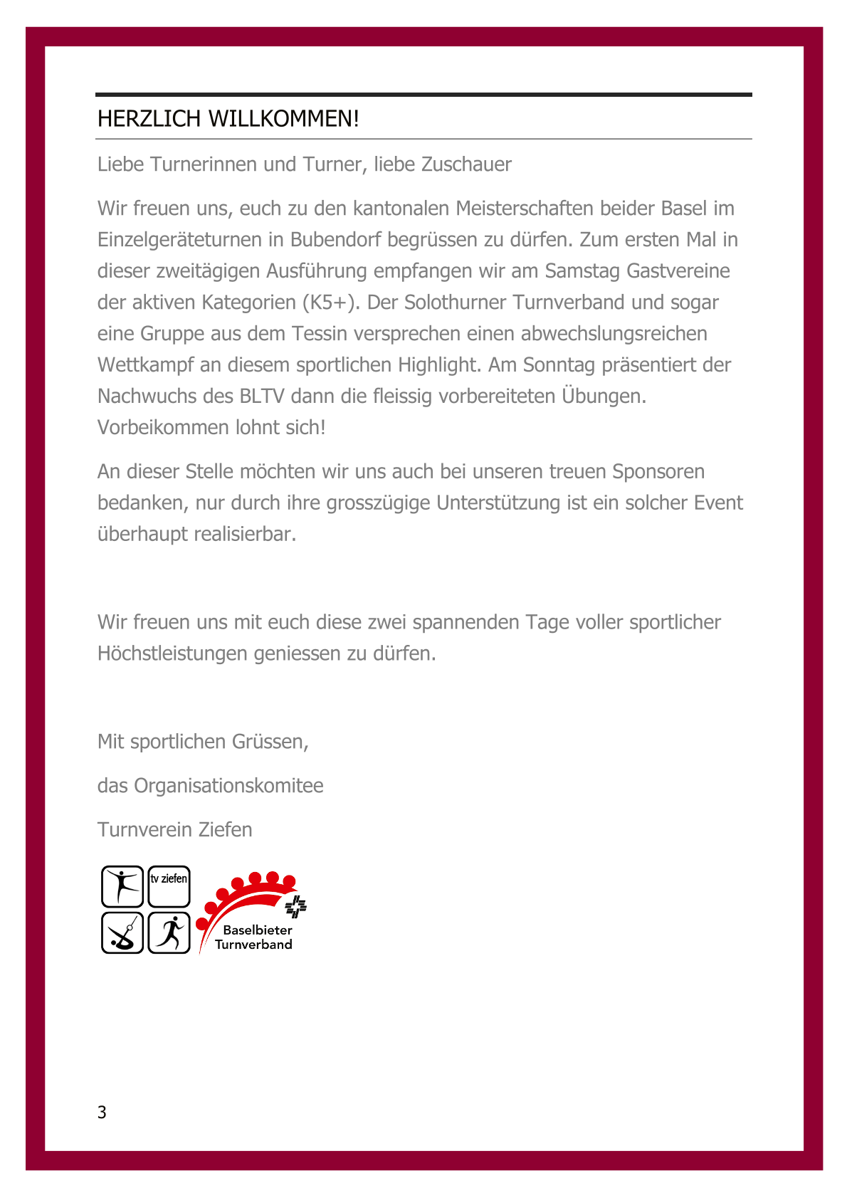 Festführer Kantonale Meisterschaften Ziefen